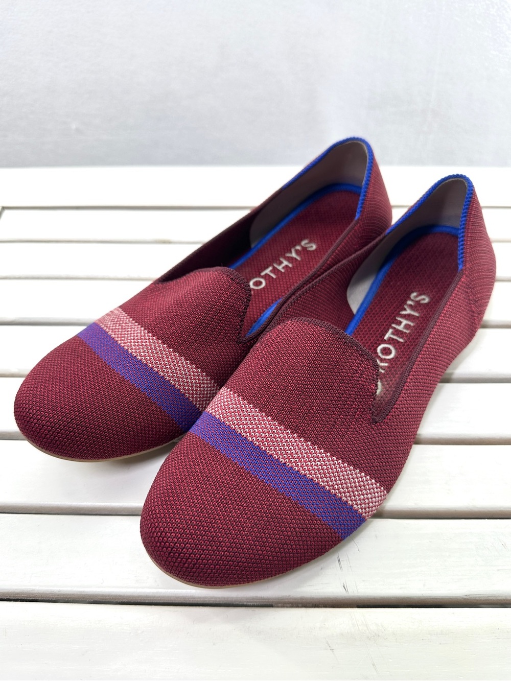 Rothys 9 Garnet Reflective Stripe Loafer Retired
